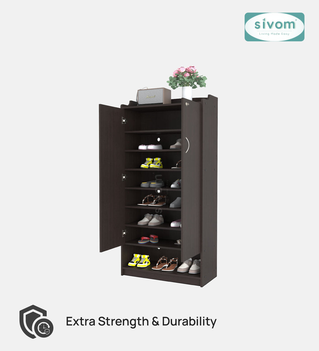 SIVOM Gravity Engineered Wood Shoe Rack (, 4 Shelves, Knock Down) for Modern Homes | Elegant Design & Premium Finish