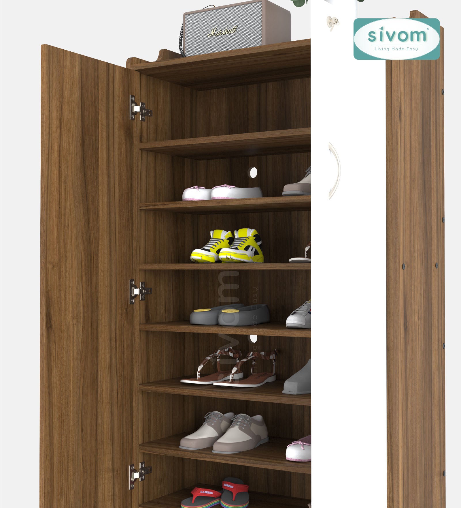 SIVOM Gravity Engineered Wood Shoe Rack (, 4 Shelves, Knock Down) for Modern Homes | Elegant Design & Premium Finish