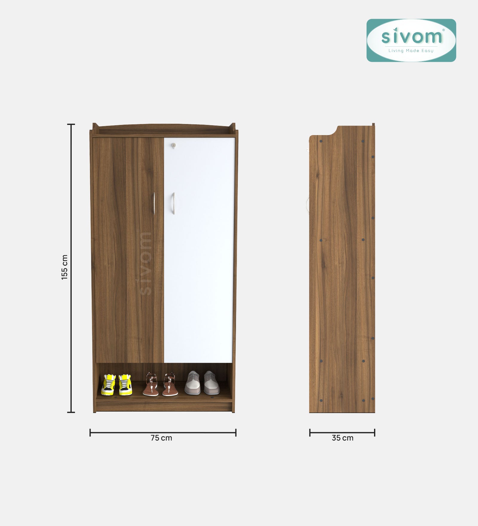 SIVOM Gravity Engineered Wood Shoe Rack (, 4 Shelves, Knock Down) for Modern Homes | Elegant Design & Premium Finish