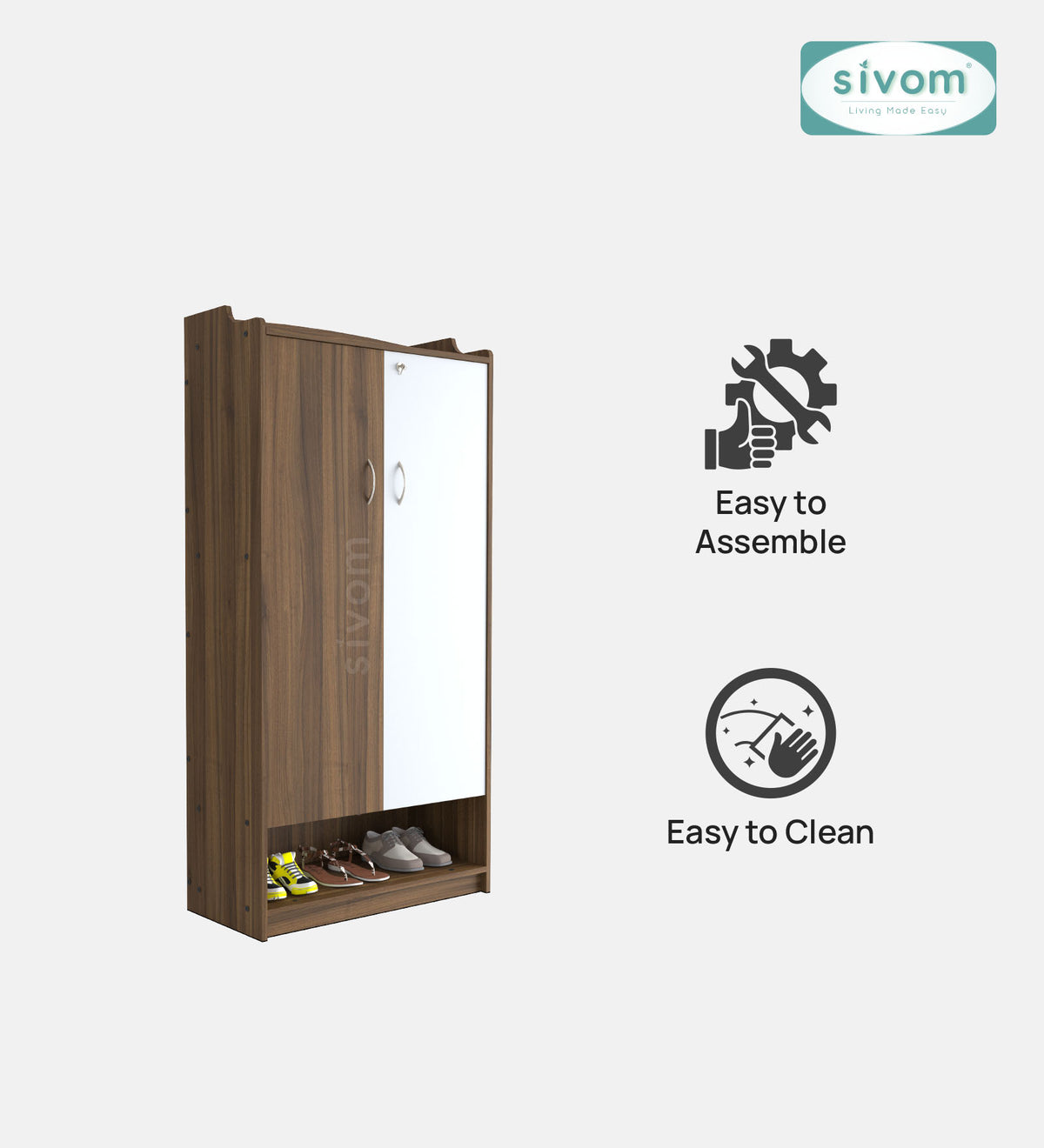 SIVOM Gravity Engineered Wood Shoe Rack (, 4 Shelves, Knock Down) for Modern Homes | Elegant Design & Premium Finish