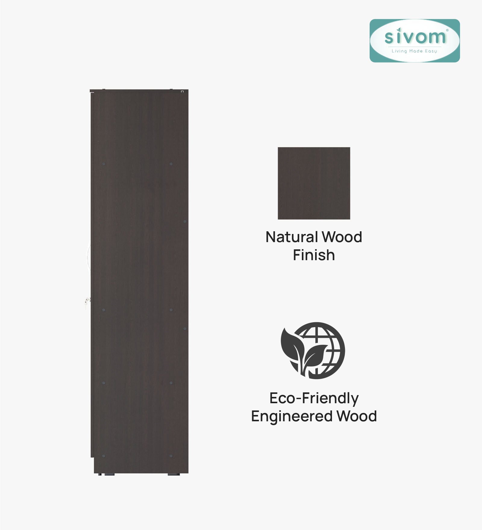 Sivom SIVOM Grover Multipurpose 3 Door Wardrobe / Spacious Shelves with Hanging Rail Engineered Wood 3 Door Wardrobe for Modern Homes | Elegant Design & Premium Finish