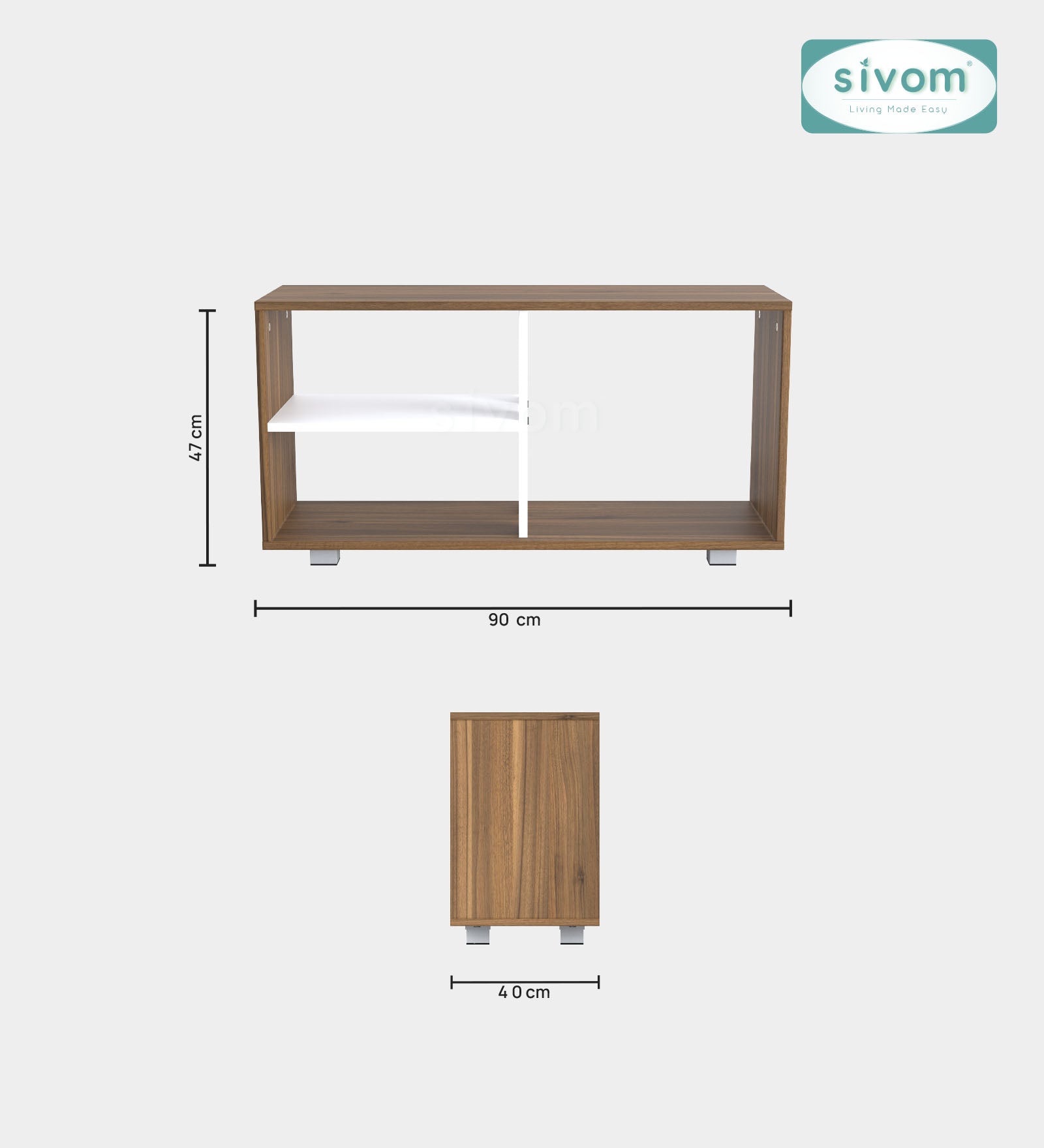 Sivom SIVOM Halen Multipurpose Centre Table / Engineered Wood Coffee Table for Modern Homes | Elegant Design & Premium Finish