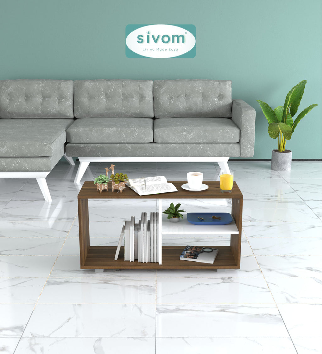 Sivom SIVOM Halen Multipurpose Centre Table / Engineered Wood Coffee Table for Modern Homes | Elegant Design & Premium Finish