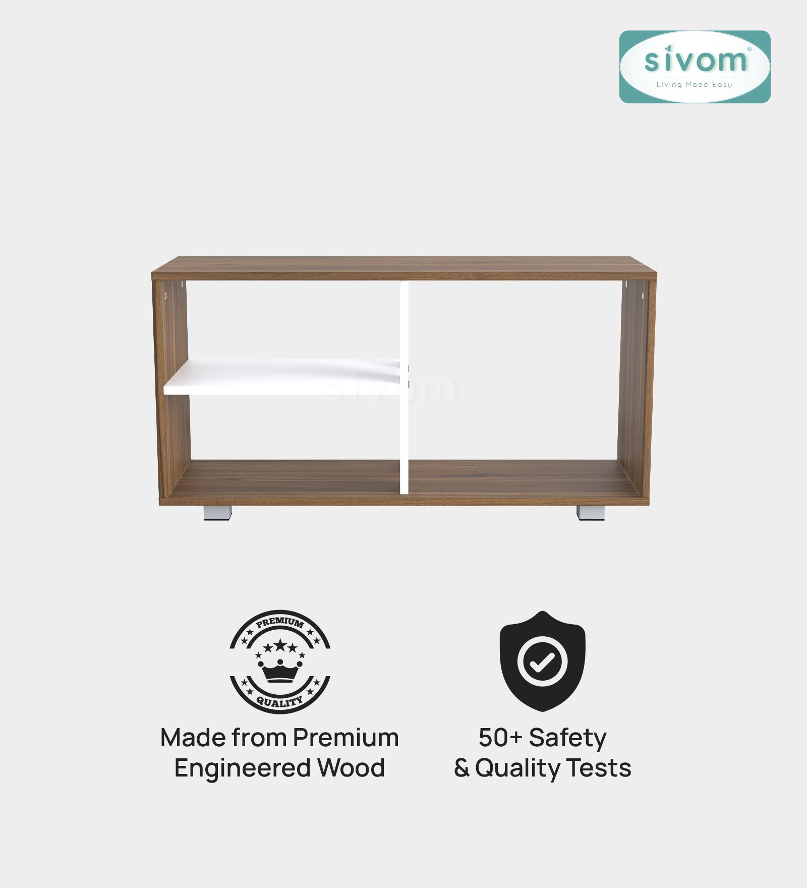 Sivom SIVOM Halen Multipurpose Centre Table / Engineered Wood Coffee Table for Modern Homes | Elegant Design & Premium Finish