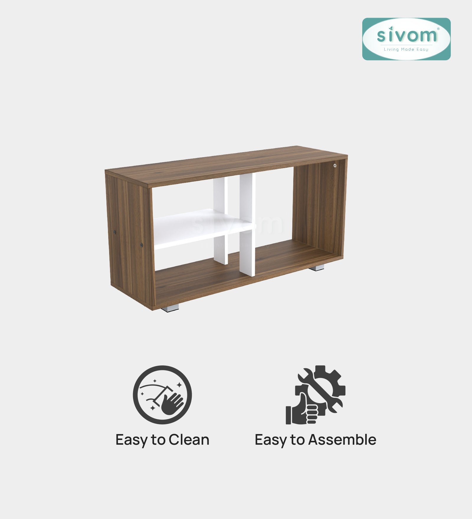 Sivom SIVOM Halen Multipurpose Centre Table / Engineered Wood Coffee Table for Modern Homes | Elegant Design & Premium Finish