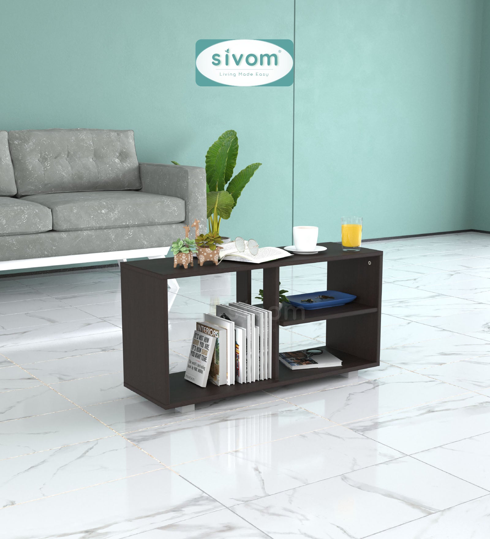 Sivom SIVOM Halen Multipurpose Centre Table / Engineered Wood Coffee Table for Modern Homes | Elegant Design & Premium Finish