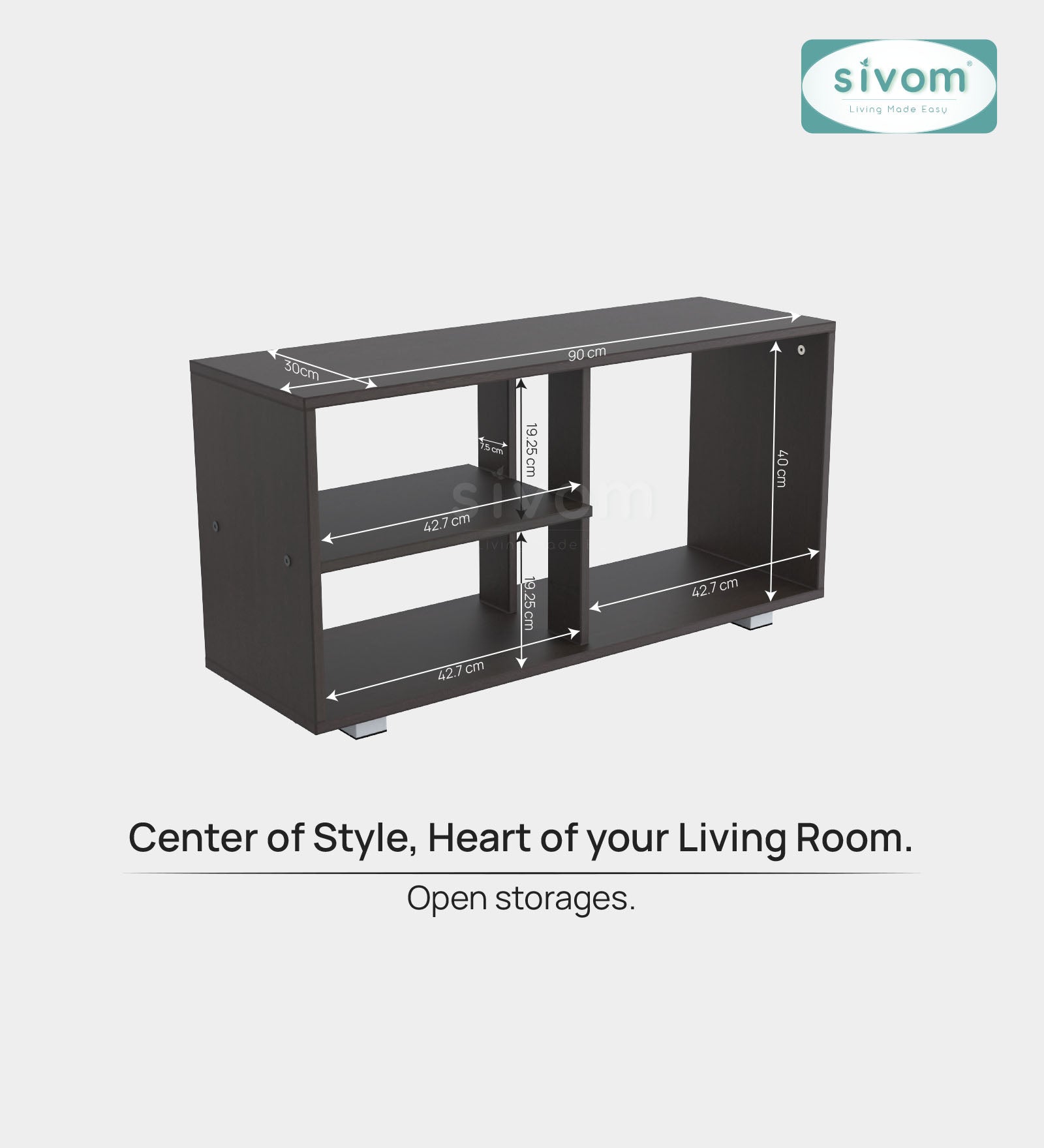 Sivom SIVOM Halen Multipurpose Centre Table / Engineered Wood Coffee Table for Modern Homes | Elegant Design & Premium Finish