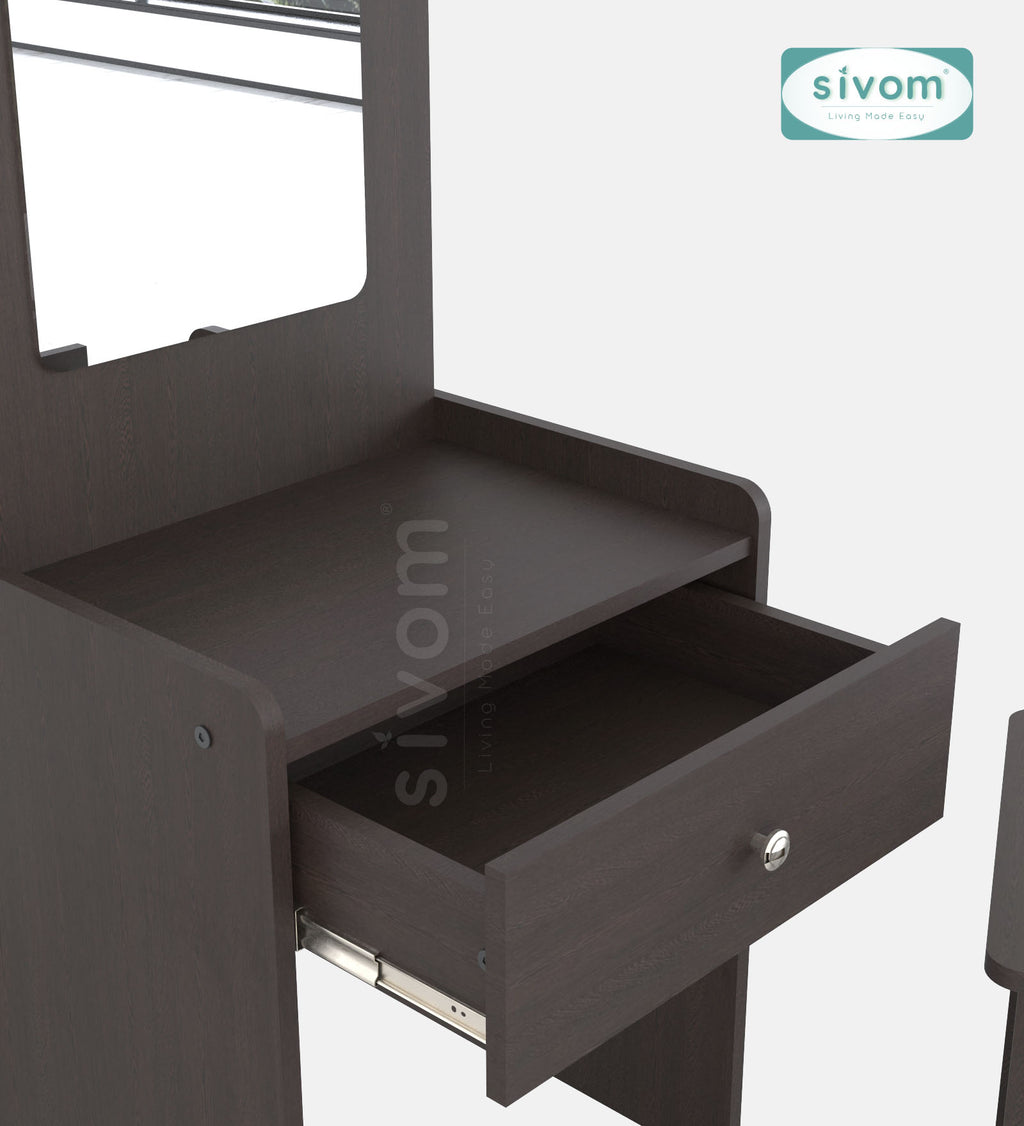 Sivom SIVOM Halo Dressing Table with Stool Engineered Wood Dressing Table for Modern Homes | Elegant Design & Premium Finish