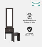 Sivom SIVOM Halo Dressing Table with Stool Engineered Wood Dressing Table for Modern Homes | Elegant Design & Premium Finish