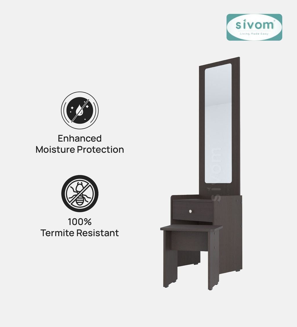 Sivom SIVOM Halo Dressing Table with Stool Engineered Wood Dressing Table for Modern Homes | Elegant Design & Premium Finish