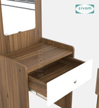 Sivom SIVOM Halo Dressing Table with Stool Engineered Wood Dressing Table for Modern Homes | Elegant Design & Premium Finish