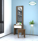 Sivom SIVOM Halo Dressing Table with Stool Engineered Wood Dressing Table for Modern Homes | Elegant Design & Premium Finish