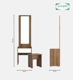 Sivom SIVOM Halo Dressing Table with Stool Engineered Wood Dressing Table for Modern Homes | Elegant Design & Premium Finish