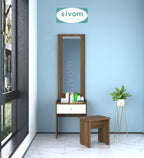 Sivom SIVOM Halo Dressing Table with Stool Engineered Wood Dressing Table for Modern Homes | Elegant Design & Premium Finish
