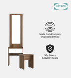 Sivom SIVOM Halo Dressing Table with Stool Engineered Wood Dressing Table for Modern Homes | Elegant Design & Premium Finish