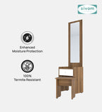 Sivom SIVOM Halo Dressing Table with Stool Engineered Wood Dressing Table for Modern Homes | Elegant Design & Premium Finish