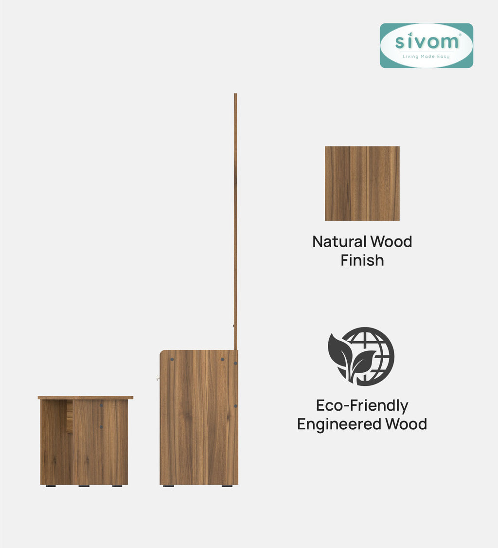 Sivom SIVOM Halo Dressing Table with Stool Engineered Wood Dressing Table for Modern Homes | Elegant Design & Premium Finish