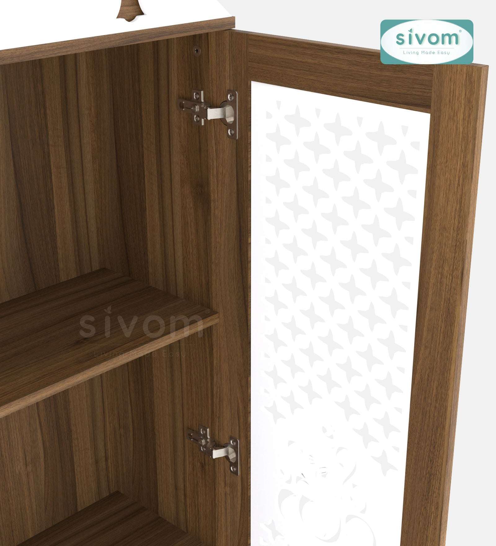 Sivom furniture SIVOM Harmony Home Temple/Pooja Unit/Home Mandir/ Engineered Wood Home Temple (Height: 167, Knock Down) for Modern Homes | Elegant Design & Premium Finish