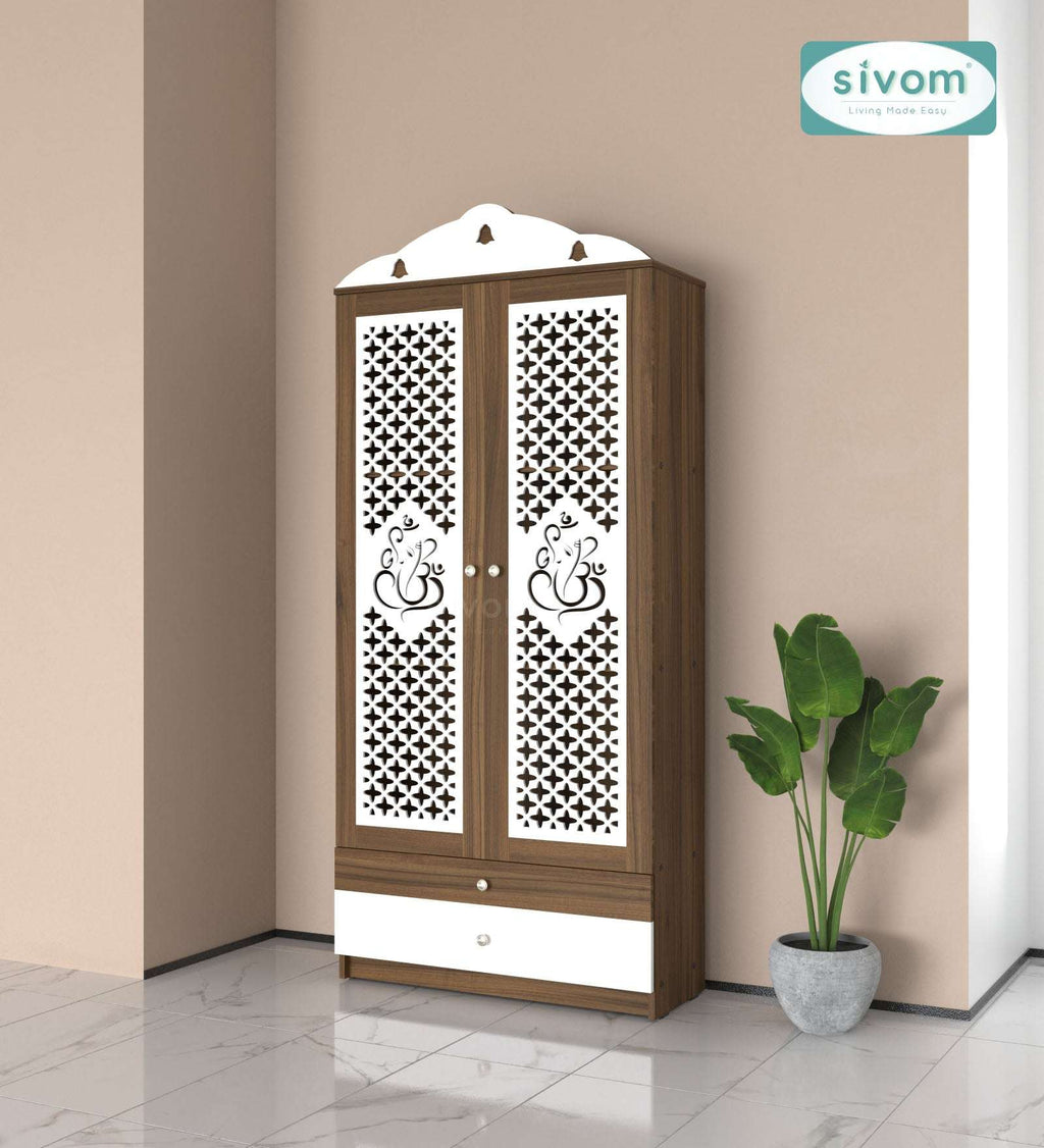 Sivom furniture SIVOM Harmony Home Temple/Pooja Unit/Home Mandir/ Engineered Wood Home Temple (Height: 167, Knock Down) for Modern Homes | Elegant Design & Premium Finish