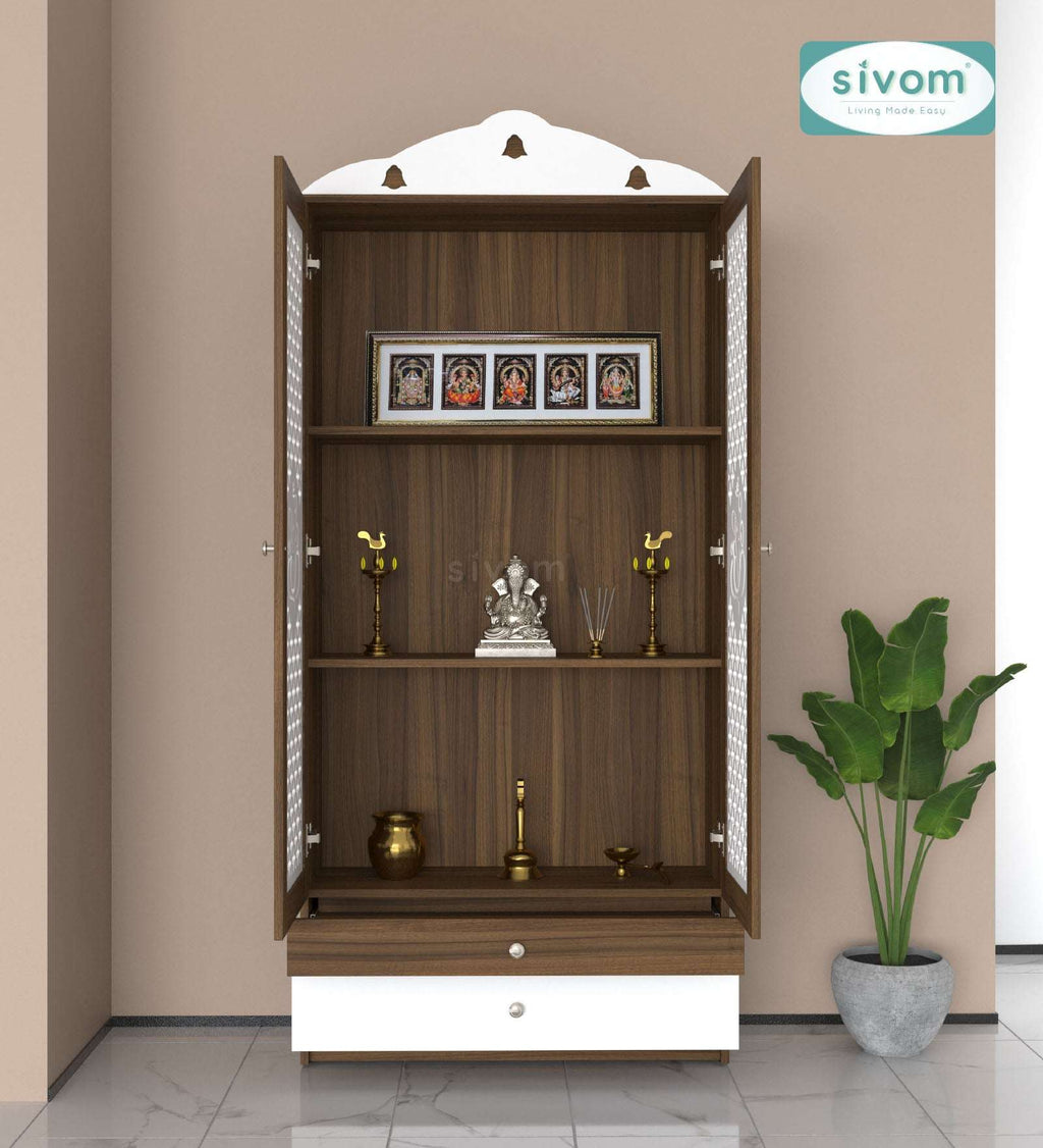 Sivom furniture SIVOM Harmony Home Temple/Pooja Unit/Home Mandir/ Engineered Wood Home Temple (Height: 167, Knock Down) for Modern Homes | Elegant Design & Premium Finish