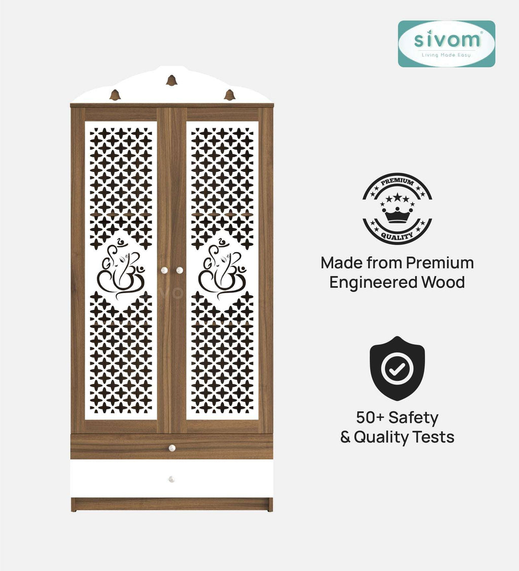 Sivom furniture SIVOM Harmony Home Temple/Pooja Unit/Home Mandir/ Engineered Wood Home Temple (Height: 167, Knock Down) for Modern Homes | Elegant Design & Premium Finish