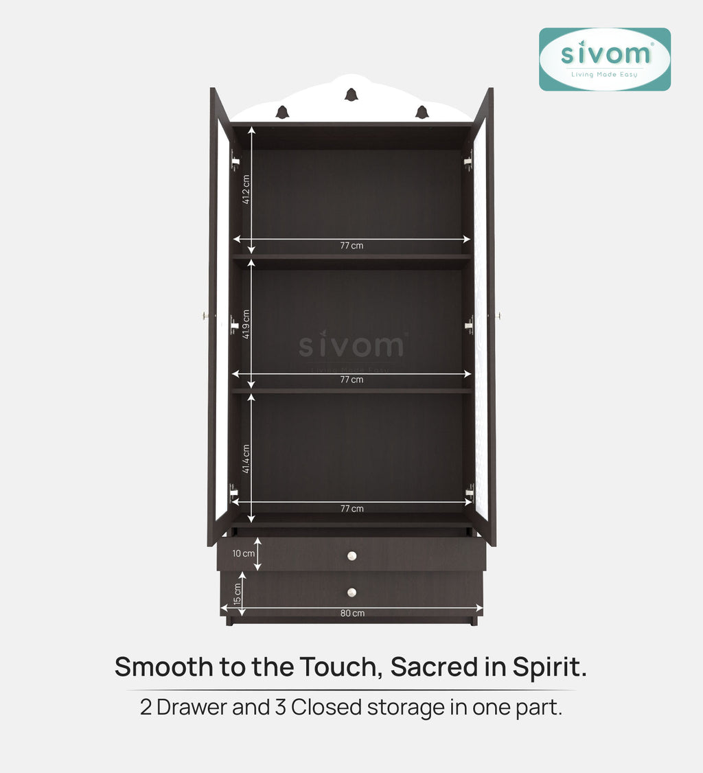 Sivom furniture SIVOM Harmony Home Temple/Pooja Unit/Home Mandir/ Engineered Wood Home Temple (Height: 167, Knock Down) for Modern Homes | Elegant Design & Premium Finish