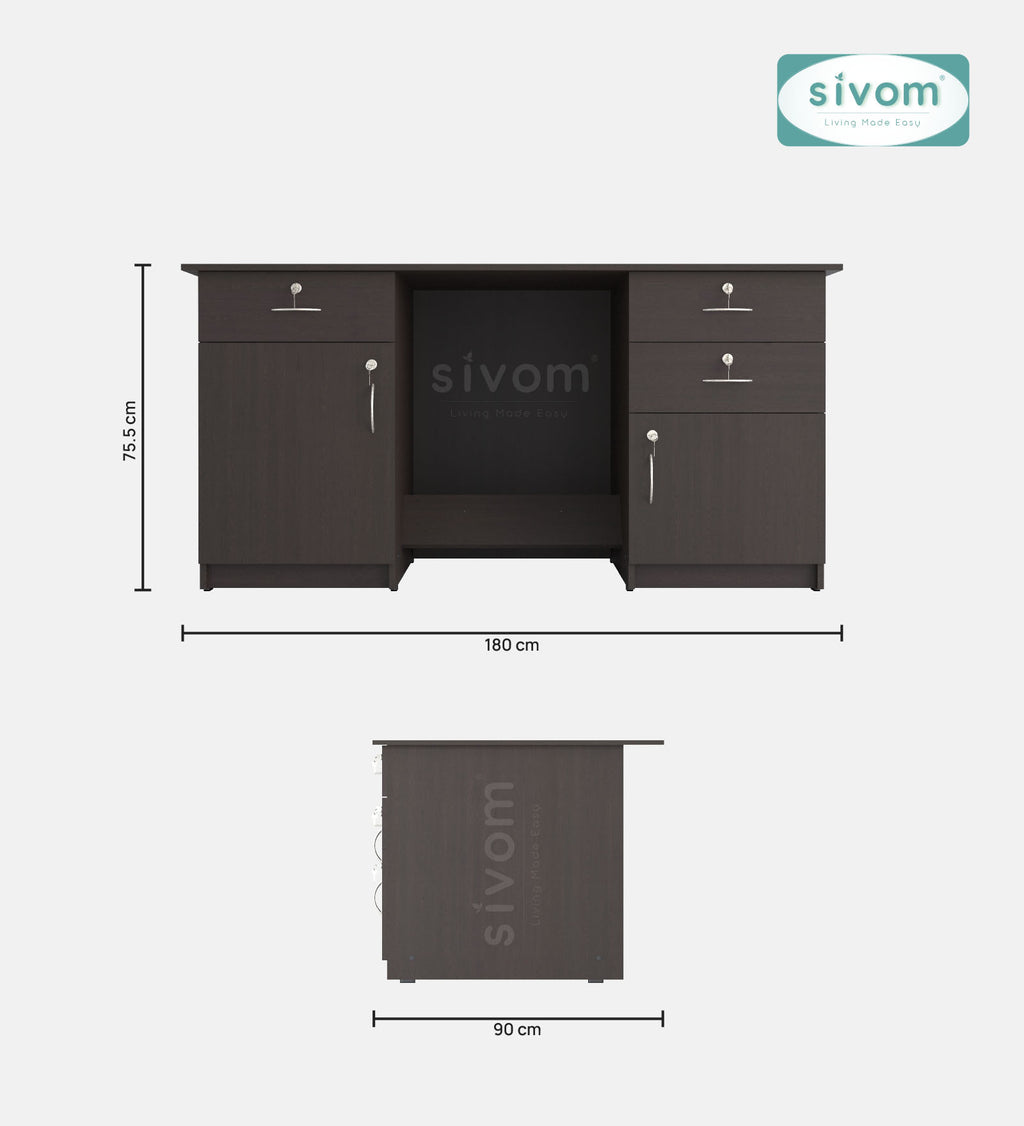 SIVOM Heads Engineered Wood Executive Desk | Elegant Design & Premium Finish