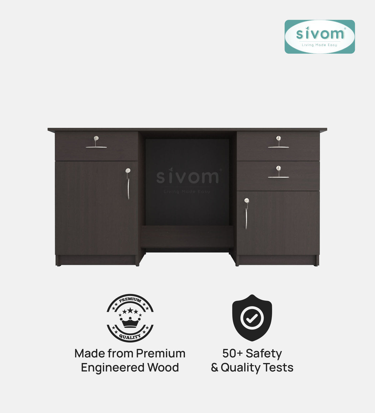 SIVOM Heads Engineered Wood Executive Desk | Elegant Design & Premium Finish