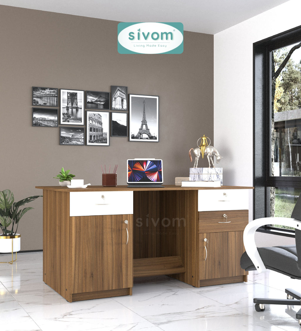 SIVOM Heads Engineered Wood Executive Desk | Elegant Design & Premium Finish