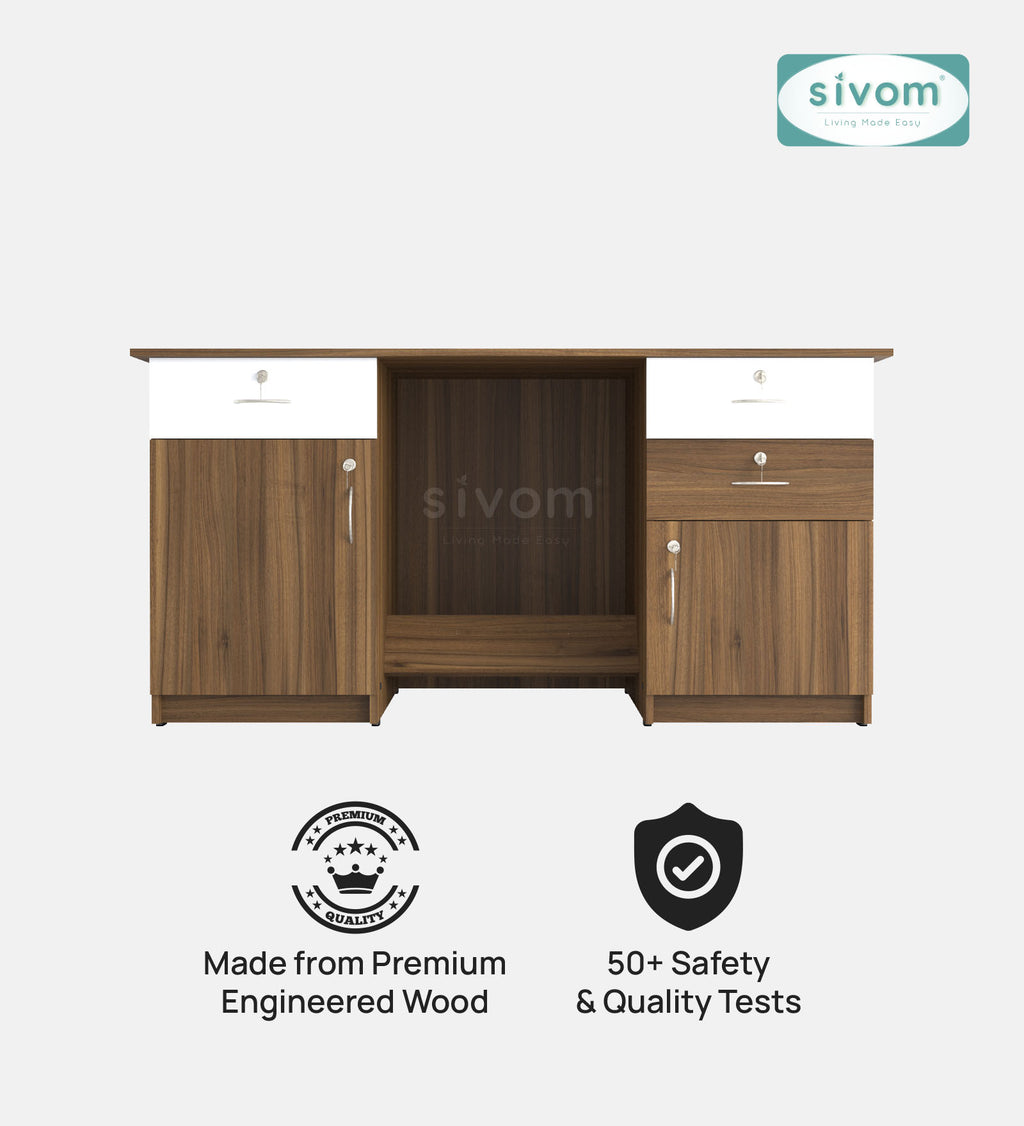 SIVOM Heads Engineered Wood Executive Desk | Elegant Design & Premium Finish