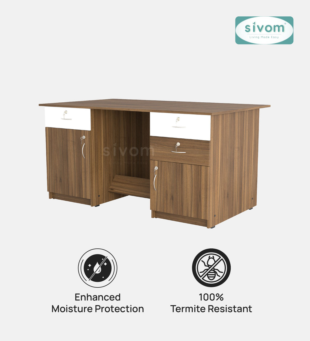 SIVOM Heads Engineered Wood Executive Desk | Elegant Design & Premium Finish