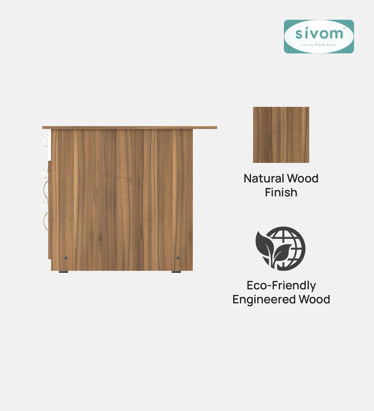 SIVOM Heads Engineered Wood Executive Desk | Elegant Design & Premium Finish