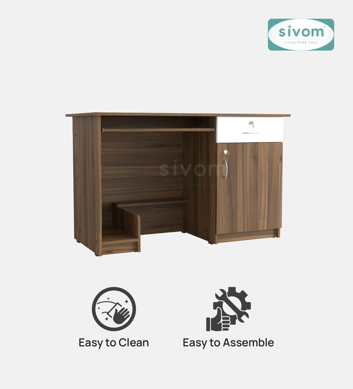Sivom furniture SIVOM Hela Study/Home Office Engineered Wood Computer Desk for Modern Homes | Elegant Design & Premium Finish (Copy) (Copy)