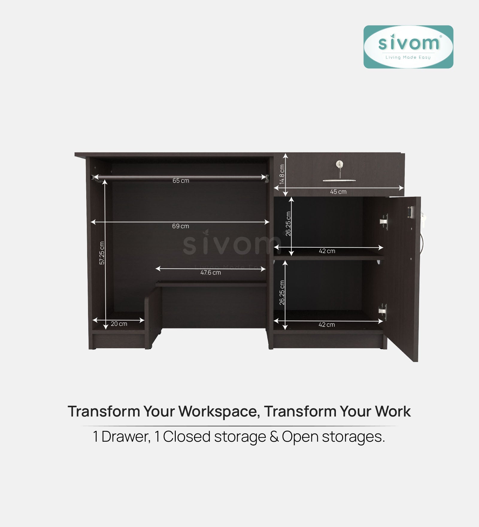 Sivom furniture SIVOM Hela Study/Home Office Engineered Wood Computer Desk for Modern Homes | Elegant Design & Premium Finish (Copy) (Copy)