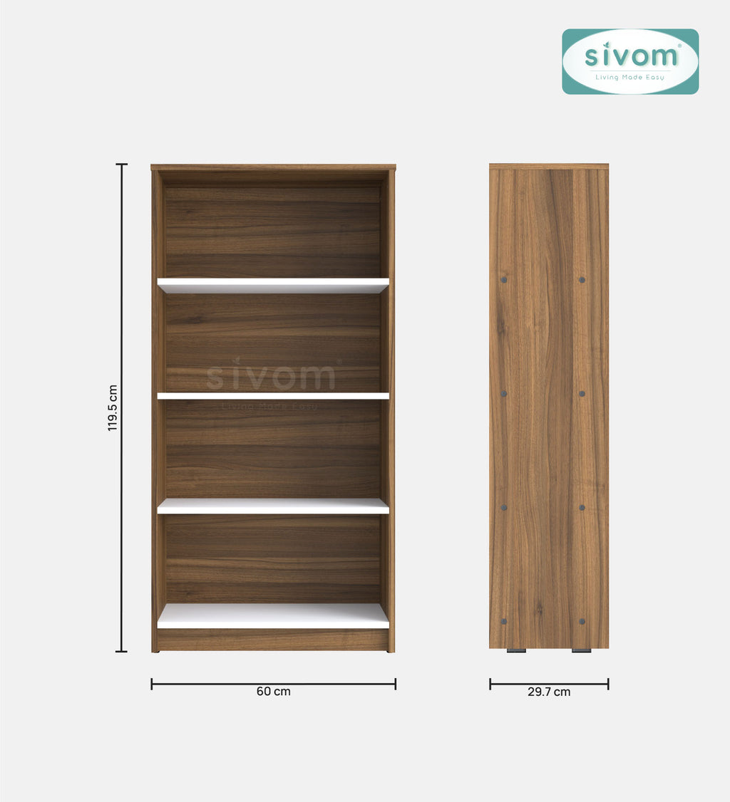 Sivom SIVOM Helix Multipurpose Storage Rack/Study/Home/Office Engineered Wood Open Book Shelf for Modern Homes | Elegant Design & Premium Finish