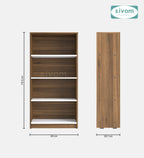 Sivom SIVOM Helix Multipurpose Storage Rack/Study/Home/Office Engineered Wood Open Book Shelf for Modern Homes | Elegant Design & Premium Finish