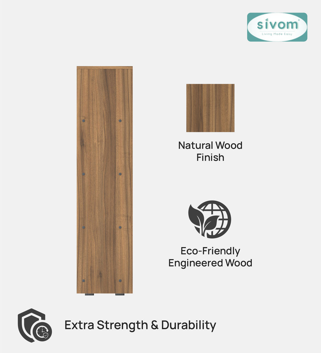 Sivom SIVOM Helix Multipurpose Storage Rack/Study/Home/Office Engineered Wood Open Book Shelf for Modern Homes | Elegant Design & Premium Finish