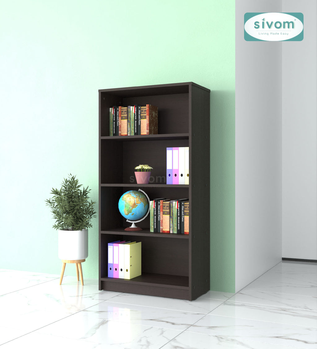 Sivom SIVOM Helix Multipurpose Storage Rack/Study/Home/Office Engineered Wood Open Book Shelf for Modern Homes | Elegant Design & Premium Finish