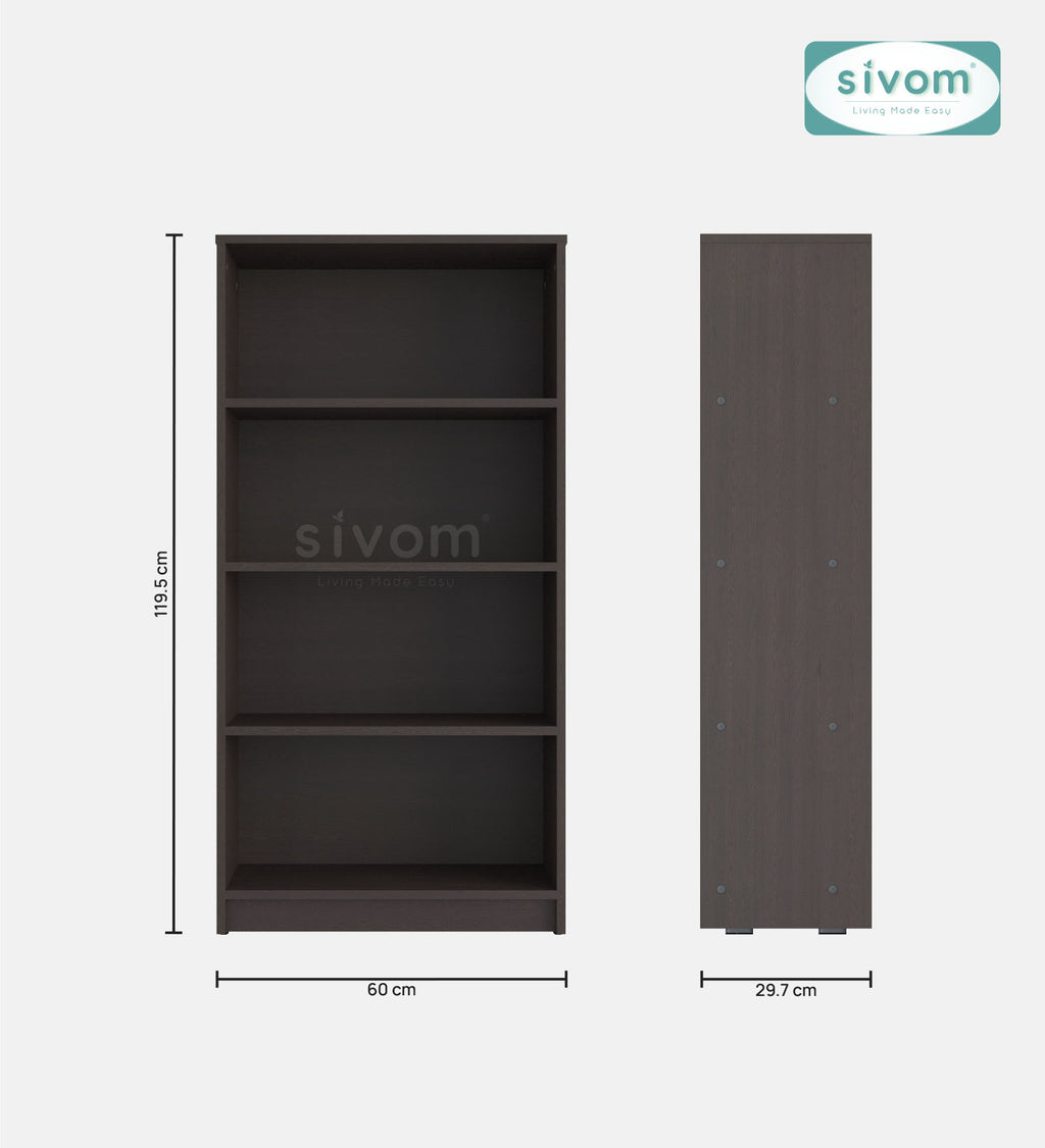 Sivom SIVOM Helix Multipurpose Storage Rack/Study/Home/Office Engineered Wood Open Book Shelf for Modern Homes | Elegant Design & Premium Finish