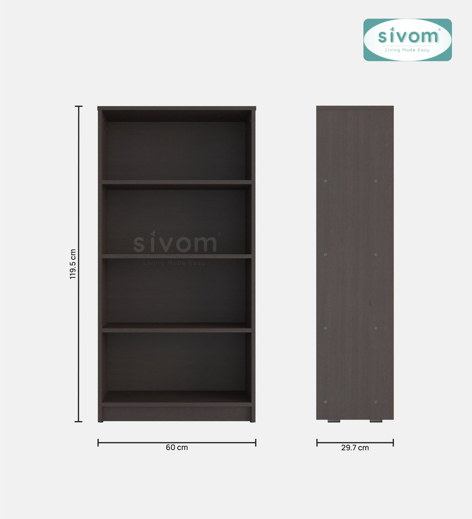 Sivom SIVOM Helix Multipurpose Storage Rack/Study/Home/Office Engineered Wood Open Book Shelf for Modern Homes | Elegant Design & Premium Finish