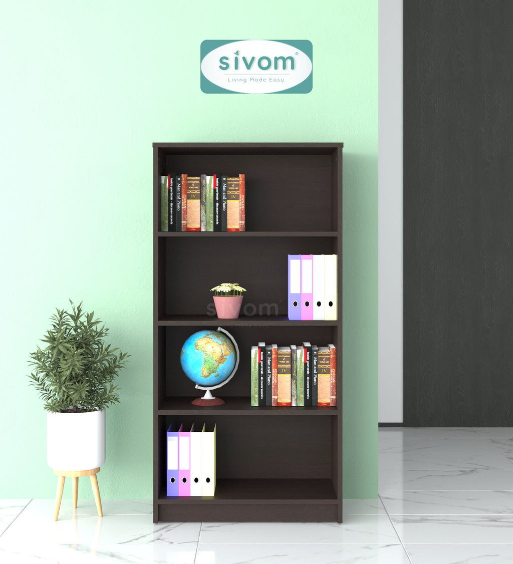 Sivom SIVOM Helix Multipurpose Storage Rack/Study/Home/Office Engineered Wood Open Book Shelf for Modern Homes | Elegant Design & Premium Finish