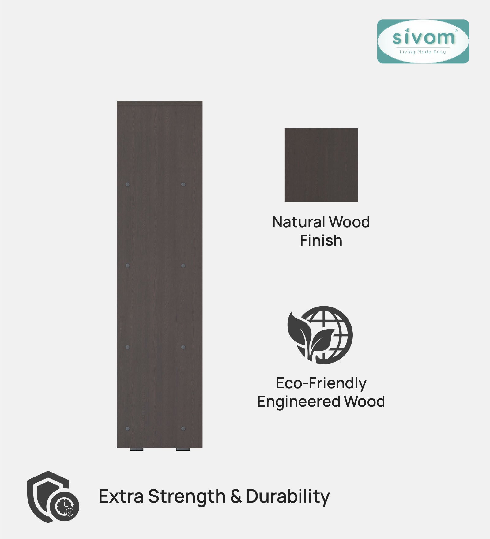 Sivom SIVOM Helix Multipurpose Storage Rack/Study/Home/Office Engineered Wood Open Book Shelf for Modern Homes | Elegant Design & Premium Finish