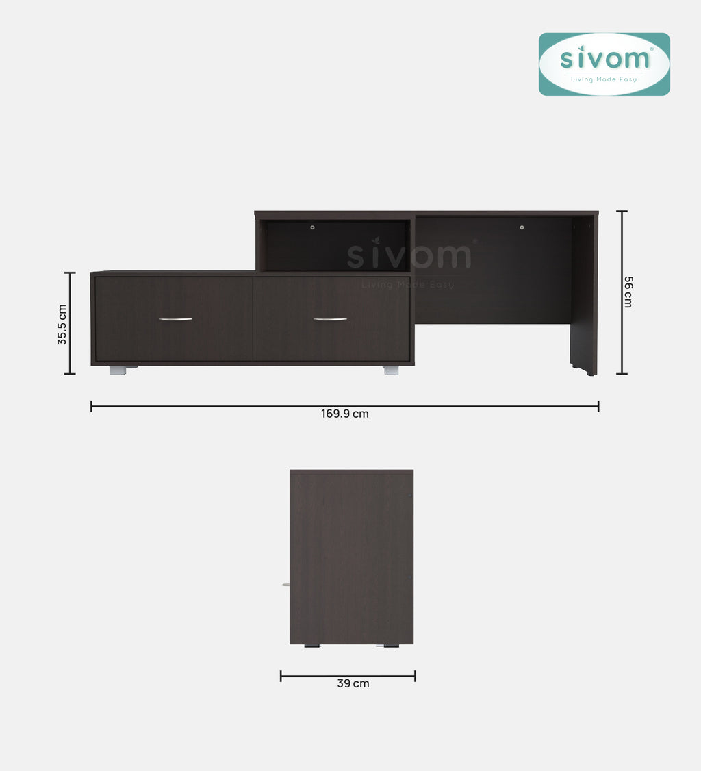 Sivom furniture SIVOM Hemis Multipurpose TV Unit fits upto 43 inch with Storage Engineered Wood TV Entertainment Unit for Modern Homes | Elegant Design & Premium Finish