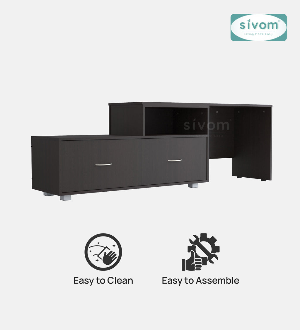 Sivom furniture SIVOM Hemis Multipurpose TV Unit fits upto 43 inch with Storage Engineered Wood TV Entertainment Unit for Modern Homes | Elegant Design & Premium Finish