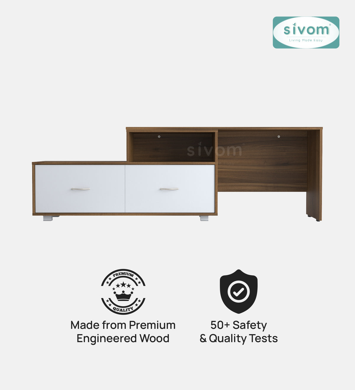 Sivom furniture SIVOM Hemis Multipurpose TV Unit fits upto 43 inch with Storage Engineered Wood TV Entertainment Unit for Modern Homes | Elegant Design & Premium Finish