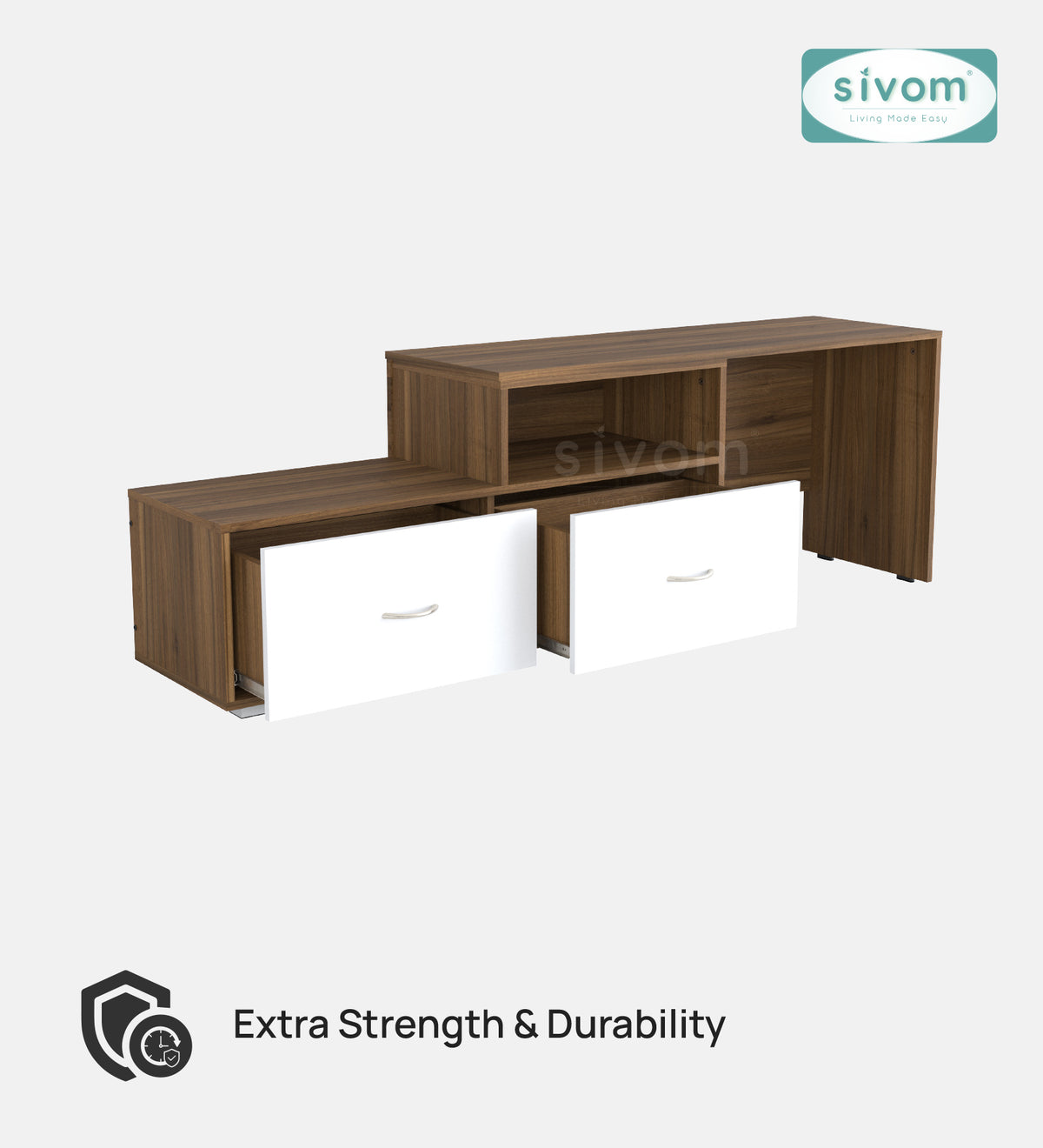 Sivom furniture SIVOM Hemis Multipurpose TV Unit fits upto 43 inch with Storage Engineered Wood TV Entertainment Unit for Modern Homes | Elegant Design & Premium Finish