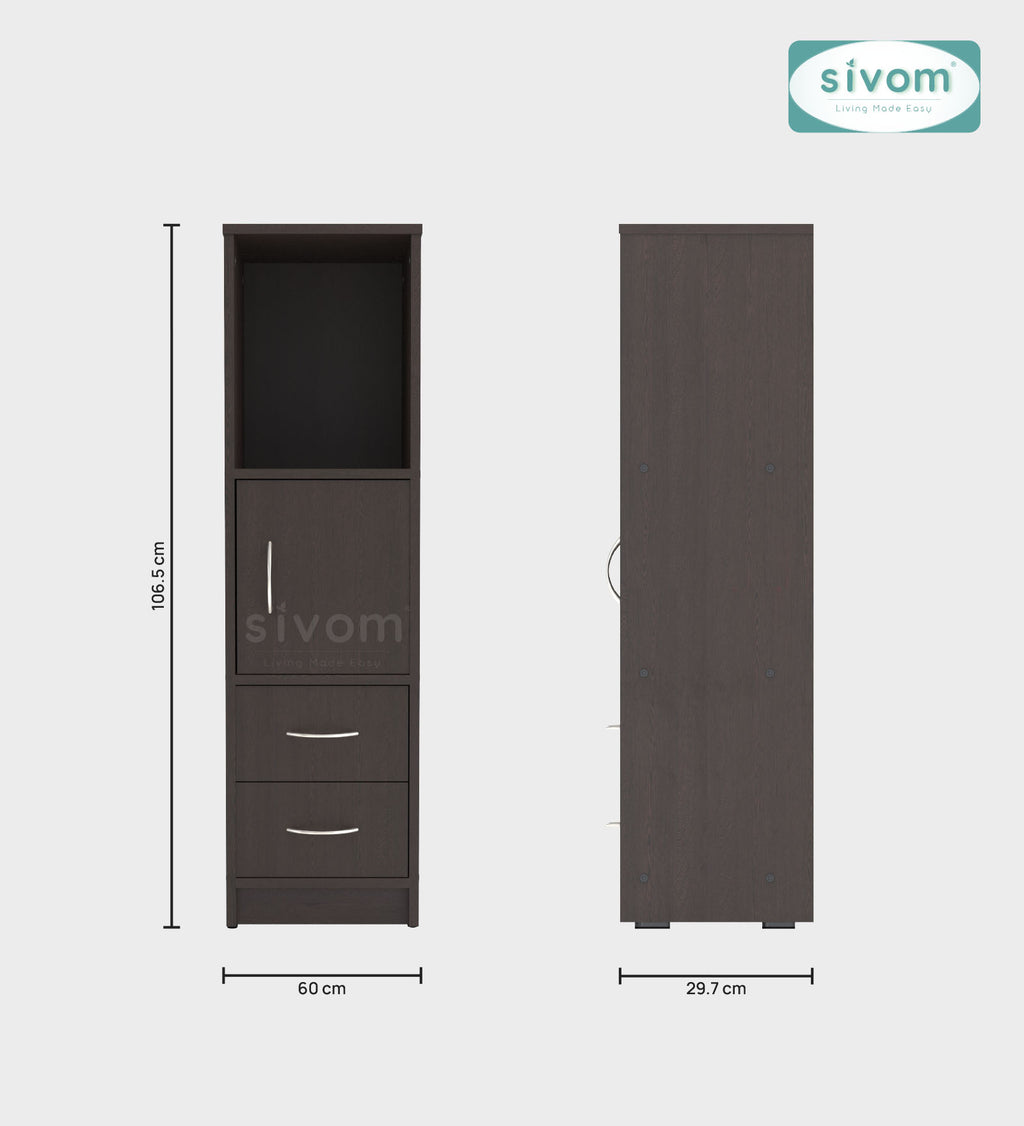Sivom SIVOM Henry Multipurpose Storage Unit/ Engineered Wood Free Standing Cabinet for Modern Homes | Elegant Design & Premium Finish