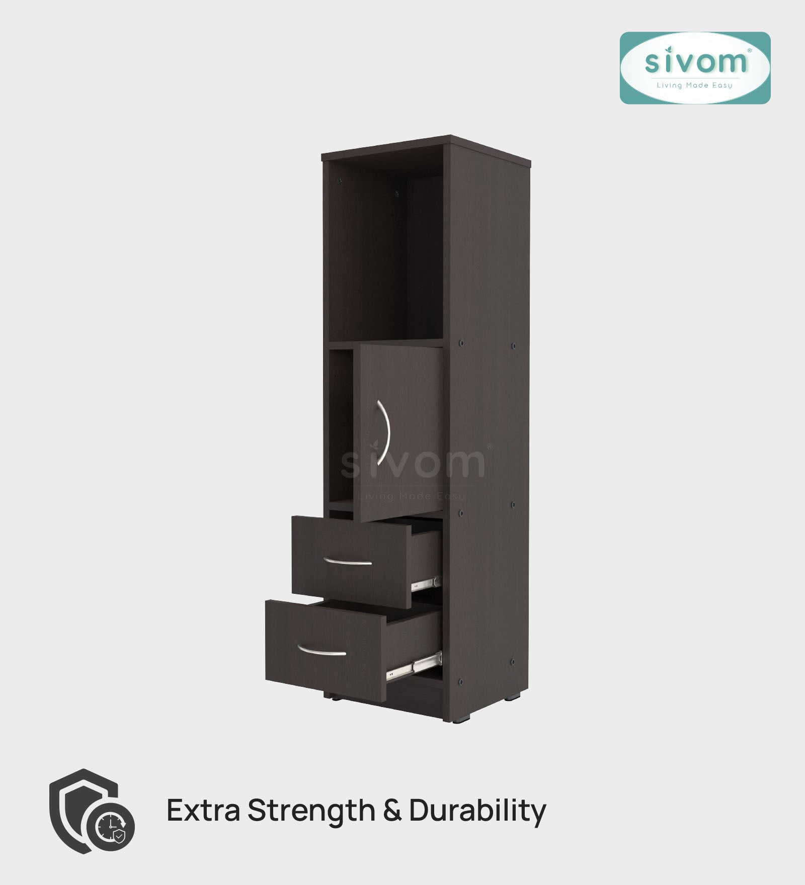 Sivom SIVOM Henry Multipurpose Storage Unit/ Engineered Wood Free Standing Cabinet for Modern Homes | Elegant Design & Premium Finish