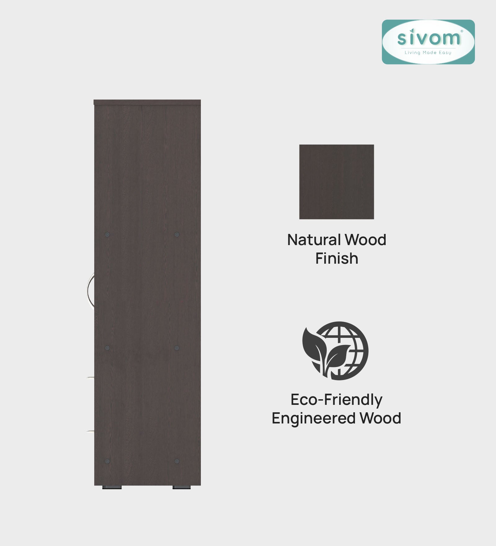 Sivom SIVOM Henry Multipurpose Storage Unit/ Engineered Wood Free Standing Cabinet for Modern Homes | Elegant Design & Premium Finish