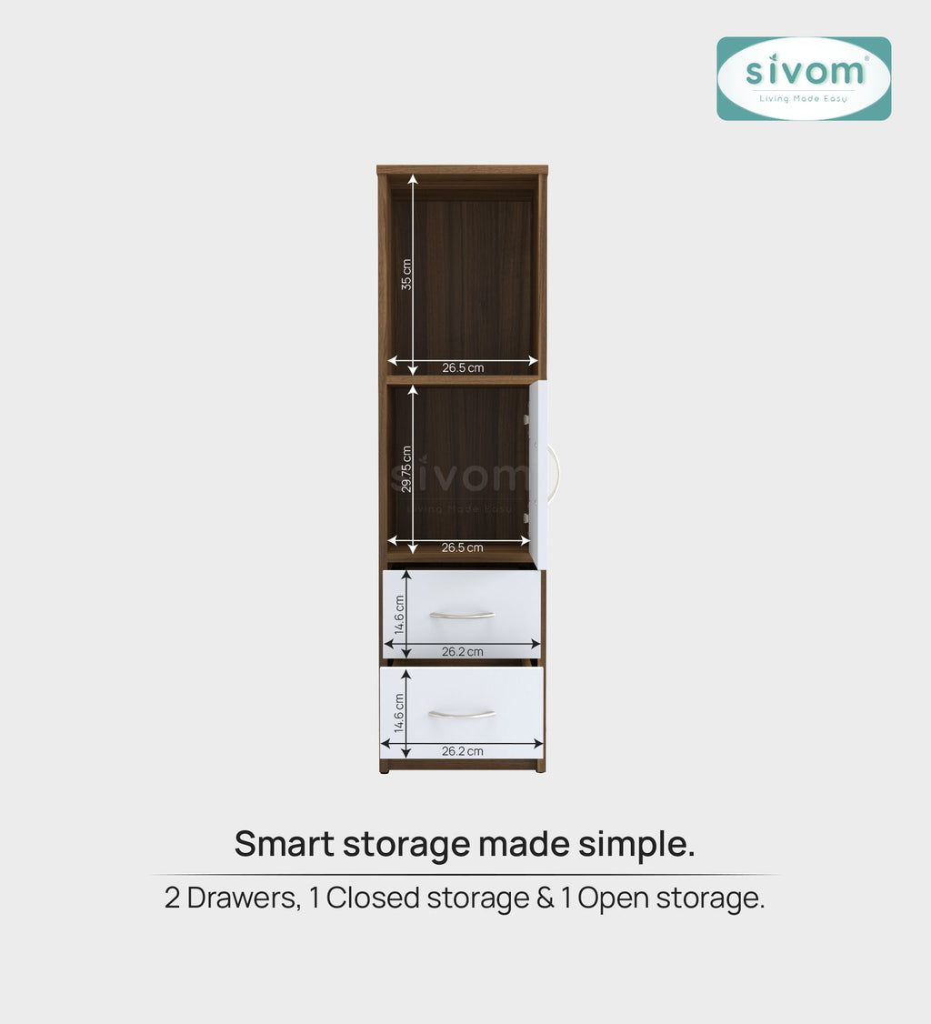 Sivom SIVOM Henry Multipurpose Storage Unit/ Engineered Wood Free Standing Cabinet for Modern Homes | Elegant Design & Premium Finish